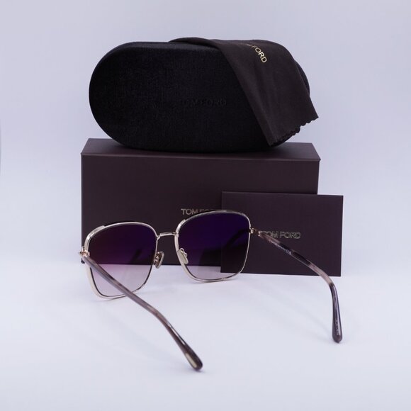 Tom Ford Fern FT1029 28Z Sunglasses Rose Gold Square Frame, Rose Gradient Lenses - Picture 10 of 10